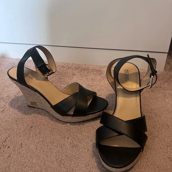 Michael Kors | Shoes | Michael Kors Black And Tan Wedge  display picture 1
